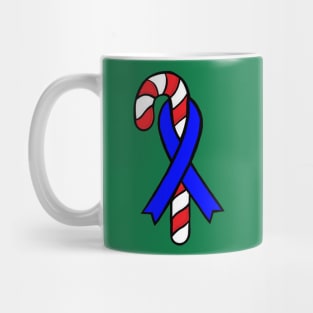 Candy cane awareness ribbon (Blue) Mug